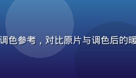 摄影师使用色在线进行后期调色参考，对比原片与调色后的暖色调效果，专业摄影棚环境